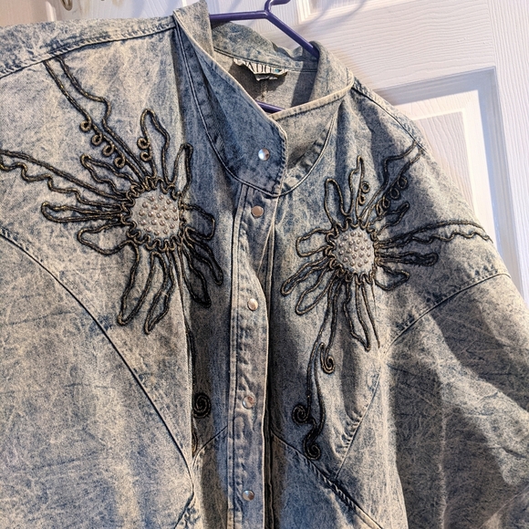 EUC VTG Pado CA Oversized Acid Wash Denim Jacket - Picture 5 of 9